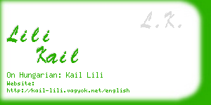 lili kail business card